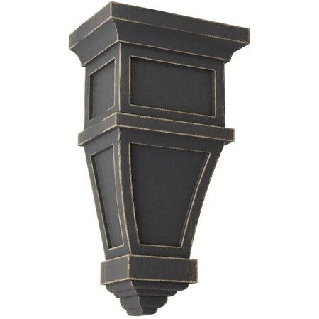 Ekena Millwork 6"W x 4"D x 11"H Alpine Wood Vintage Decor Corbel, Black CORWD06X04X11APBL